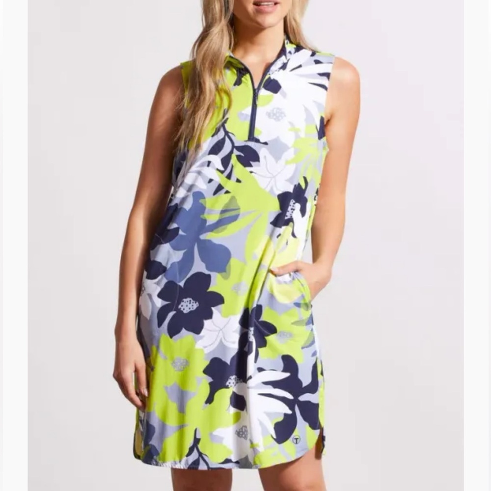 Tribal Floral performance/ sport Dress - Yellow and Gray size S